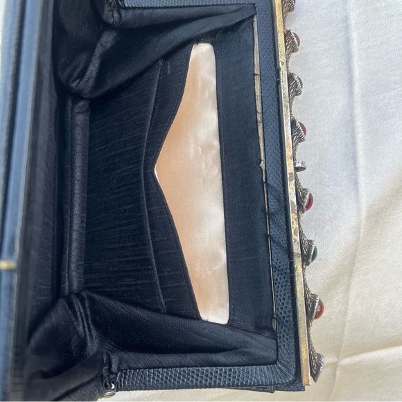 Vintage 1960s Black Leather Clutch